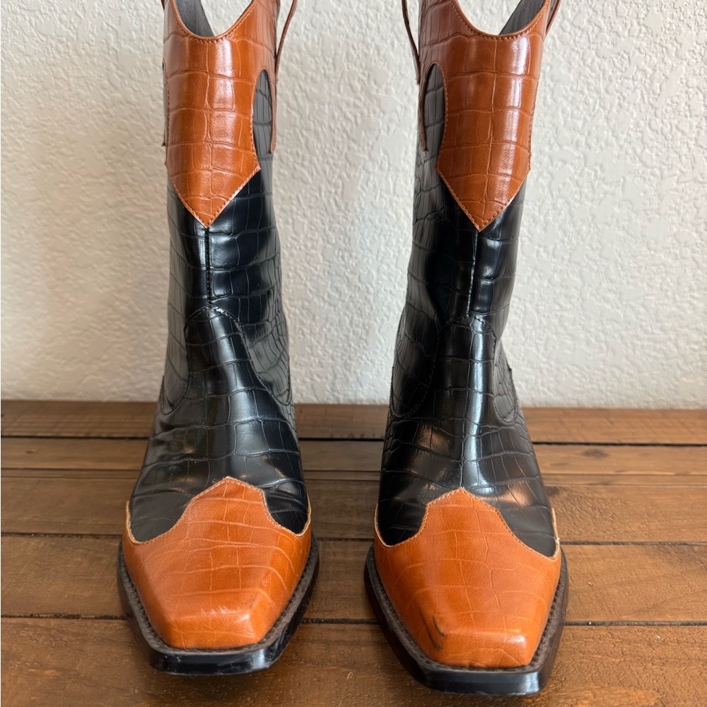 Women’s Black and Brown Cowboy Boots